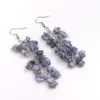 Pendientes de Cristal Natural Popular Europeo y Americano Pendientes de Borla Yoga DIY 7 Colores Pendientes Largos para Mujer