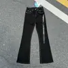Jeans básicos elásticos de estilo RO americano 25SS, color negro, sueltos y acampanados, para hombre y mujer, pantalones largos de moda