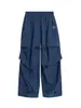 Pantalones Paracaídas Plisados Estilo Retro Americano Relajado Perezoso para Hombres y Mujeres, Nuevos de Verano Sueltos Versátiles Casuales de Pierna Ancha Modernos