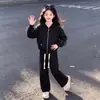 Nuevo Conjunto Casual de Dos Piezas para Niñas: Sudadera con Capucha Dulce y Linda y Pantalones de Pierna Ancha para Primavera y Otoño 2026