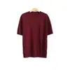 Nova camisa de malha 100% lã pura de outono para homens, camiseta de manga curta, gola redonda, camisa base de meia-manga, top casual versátil