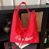 Bolso de Lona Estampado Estilo Casual Transfronterizo para Mujer 2026 Nuevo Bolso de Hombro Tote de Gran Capacidad Bolso Versátil para Estudiantes Compras