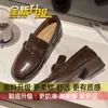 Sapatos Femininos Retro de Couro de Salto Médio, Sapatos Femininos 2026 Nova Primavera e Outono Camélia Sapatos Loafer Estilosos Feitos à Mão para Mulheres