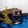 Taças de Champanhe em Formato de Coração, Conjunto de Alta Qualidade com Duas Peças para Casamentos e Festas, Taças de Champanhe Românticas para Banquetes de Casamento