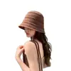 Sombrero de Corea del Sur Elegante Dama Ganchillo Hueco Mostrando Rostro Pequeño Sombrero de Pescador Tejido Sombrero de Mujer Verano 2024 Nuevo Sombrero de Cubo