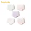 Calzoncillos tipo bóxer de algodón para niñas Balabala, Pantalones cortos para niños pequeños y mayores, Antibacterianos, Sin apretar, Paquete de cinco