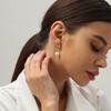 Pendientes de lujo para damas, de moda, combinables, con colgante de perla de imitación chapada en oro auténtico y latón, de gran venta transfronteriza entre Europa y América.
