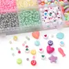 Kit de Material com Sementes de Vidro Laqueado de 15 Compartimentos para Pulseiras, Brincos e Acessórios de Joias Artesanais DIY com Sementes Soltas