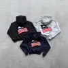 Sudadera con capucha de moda versátil, informal, deportiva callejera, con estampado de bandera cruzada de otoño, para hombre y mujer