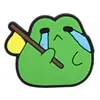 Encantos de Rana Triste de Dibujos Animados de PVC para Zapatos Croc Hebilla de Zapato de Goma Suave de Rana Llorona Divertida Accesorios de Decoración para Zapatos de Playa DIY