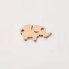 Aço Inoxidável Polido Espelhado Duplo Furo Mini Pingente de Elefante DIY Colar Pulseira Personalidade Acessórios de Joias Casuais
