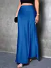 2026 Amazon Europeu e Americano Transfronteiriço Moda Feminina Elegante Cintura Alta Feminina Cor Sólida Extra Longo Cetim Cauda de Peixe Saia Outono e Inverno