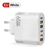 Padrão 65W 3USB +3 Type-c carregador de telefone móvel multi-interface cabeça de carregamento europeu e americano britânico plugue cross-border lote
