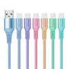 Cable de Datos Trenzado de Nylon Personalizado por el Fabricante Cable de Carga con Carcasa de Metal y Aluminio Tipo C Cable de Datos Universal USB para Teléfono Móvil