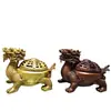 Decoración de quemador de incienso de tortuga dragón de latón Plato de quemador de incienso hueco de tortuga dragón de latón Artesanías de tortuga de latón para incienso
