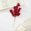Fruta do Azevinho Fa Cai Guo Fruta Vermelha Flor de Ano Novo Balde de Flores Material Decoração Festival da Primavera Flor Artificial Flor Falsa Atacado