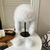 Chapéu Feminino de Inverno Lei Feng com Pele Sintética de Raposa, Chapéu Espesso e Quente com Proteção para Orelhas, Chapéu Headwrap de Pelúcia para Esqui contra Frio e Vento do Nordeste