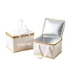Bolsa aislante para pastel de algodón perlado con logo personalizado, bolsa engrosada para almacenamiento en frío para llevar, bolsa de hielo octagonal, bolsa portátil para pastel de papel de aluminio