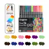 Conjunto de Canetas Aquarela Ponta Dupla, Canetas de Contorno à Base de Água de Secagem Rápida para Estudantes e Crianças, Marcadores de Desenho Artístico Laváveis, Atacado