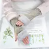 Yifan otoño e invierno decoración exterior cálida moda coreana lana boca mangas falsas dos mangas de diamante cubierta de brazo tejida mujer