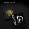 Conjunto de Taças de Vinho Branco de Luxo Leve de Alta Qualidade para Uso Doméstico, Vidro de Cristal Estilo Chinês com Folha de Ouro, Taças Pequenas de Vinho, Dispensador de Vinho e Utensílios de Vinho