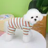 Ropa para Mascotas Perro y Gato Primavera y Verano Delgada Perro Pequeño Teddy Pomerania Ropa Pijamas 23 Rayas Cuatro Patas Ropa para Casa