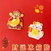 Dios de la Riqueza Pegatina de Refrigerador Giratoria de Dinero Adorno Decoración Creativa de Cabeza Oscilante para Atraer Riqueza y Bendiciones Pegatina Decorativa Festiva Pegatina de Gato de la Suerte para Refrigerador