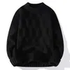 Suéter Pulóver de Punto Jacquard con Cuello Alto Medio para Hombre Otoño/Invierno 2026, Suéter Base de Moda Juvenil Casual