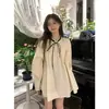 Vestido tipo camisa para niña petite, nueva moda de otoño, nicho francés suave, vestido corto que rejuvenece, ropa interior súper de hada