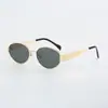 Gafas de Sol de Moda Ovaladas con Montura de Metal Tendencia Gama Alta Nuevo Vintage Protección Solar de Alta Definición Gafas de Sol Ojo de Gato para Mujer
