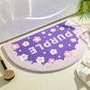 Alfombrilla de baño absorbente semicircular, engrosada, antideslizante, de cachemira, para puerta de baño/inodoro, se puede enviar por cuenta de otro