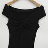2546-25 Novo Estilo Verão Estilo Francês Casual Um Ombro Torcido Elástico Justo Sexy Vestido Justo