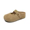 Pantuflas Birkenstock con Aumento de Altura Interior para Mujer Uso Exterior Nuevo Estilo 2026 Pantuflas Medias de Punta Cerrada con Suela Gruesa para Combinar con Faldas Pantuflas de Poner