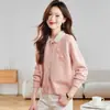 Cárdigan de punto con cuello de muñeca para mujer, estilo nuevo para Primavera y Otoño 2025, chaqueta suéter corta con solapa