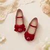 Zapatos de Princesa Suaves para Niñas, Adecuados para Ropa Formal y Atuendos de Dama de Honor, Zapatos Mary Jane con Moño y Cierre de Velcro