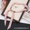 Lenço de Seda Fresco Floral Estilo Dopamina, Acessório de Pescoço Elegante Pastoral, Lenço Feminino para Primavera e Verão, Fita Decorativa para Saídas de Viagem