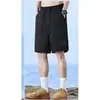 Shorts Casuais de Seda Gelada Finos Masculinos de Verão Largos Secagem Rápida Tendência Esportiva Versátil Roupa de Trabalho Calças de Cinco Pontos Verão