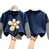 Camiseta para niña, algodón puro, a rayas, manga larga, nuevo modelo primavera y otoño 2026, camiseta básica para niñas estudiantes, top para niños
