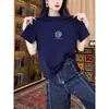Camiseta de Manga Corta Versátil y Moderna de Algodón Puro para Mujer en Color Café, Top de Moda para el Verano 2026
