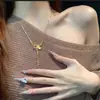 Colar com pingente de borboleta e cobra espiritual, moda feminina, novo design de borla de cobra do zodíaco chinês, corrente de clavícula de luxo leve de alta qualidade