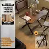 Mesa de comedor plegable de madera maciza, rectangular, para apartamentos pequeños, mesa y sillas de comedor para uso doméstico, modelo nuevo 2025, adecuada para viviendas de alquiler