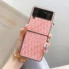 Adecuado para Samsung Zflip 50% de descuento Pantalla Apilada Funda para Teléfono Móvil Flip4 Anillo de Lujo Cuero Antideslizante Zflip3 Estuche Duro 7