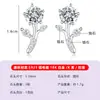 Pendientes de Plata S925 con Moissanita Seis Garras Piedra Principal Forma de Rama Diseño Dorado Joyería Popular para Mujer Venta Caliente