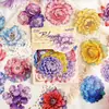 Paquete de pegatinas de diario floral vintage para estudiantes, pegatinas transparentes de PET impermeables troqueladas para DIY, materiales decorativos, pegatinas Guka