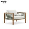 Sofá Externo de Madeira Maciça Woden Pátio de Villa Sofá de Rattan Teca Importada Reclinável de Terraço Mesa de Centro Cama de Deitar