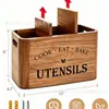 En stock caja de almacenamiento de cubiertos de madera maciza caja organizadora de cuchillo tenedor palillos de cocina caja de almacenamiento de utensilios de cocina caja de utensilios de cocina