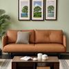 Sofá pequeño para sala de estar de apartamento Moderno Simple Habitación de alquiler Apartamento Fila recta Largo Arte en cuero Oficina Área de descanso Recepción