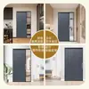 Suministro Directo de Fábrica Puerta Plegable de Aleación de Aluminio Completa Puerta Divisoria para Cocina Baño Placa de Aluminio Ignífuga Empuje-Tire Telescópica sin Agujeros