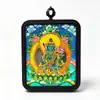 Zodíaco Tibetano Ocho Grandes Deidades Guardianas Thangka Pintado a Mano Color Oro Artesanía Unisex Buda Talismán Adorno Colgante Placa