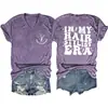 En Mi Época de Estilista de Cabello Amazon Ebay Sitio Independiente Camiseta Casual de Moda para Mujer con Cuello en V y Mangas Cortas